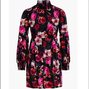 NWT GORGEOUS Alice + Olivia Thea Smocked Pleated Floral-Print